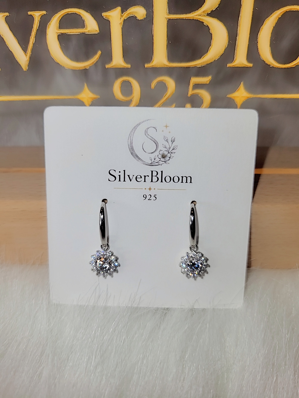 White Gold Filled 925 Sterling Silver Dangle Drop Hook Earrings